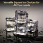 Sunvivi Clear Ice Maker for Home ÿ Compact Countertop Ice Machine with 1.6" Square Ice Cubes, Self-Cleaning, LED Light & Timer, Portable Electric Ice Maker for Kitchen, Bar, RV, Black