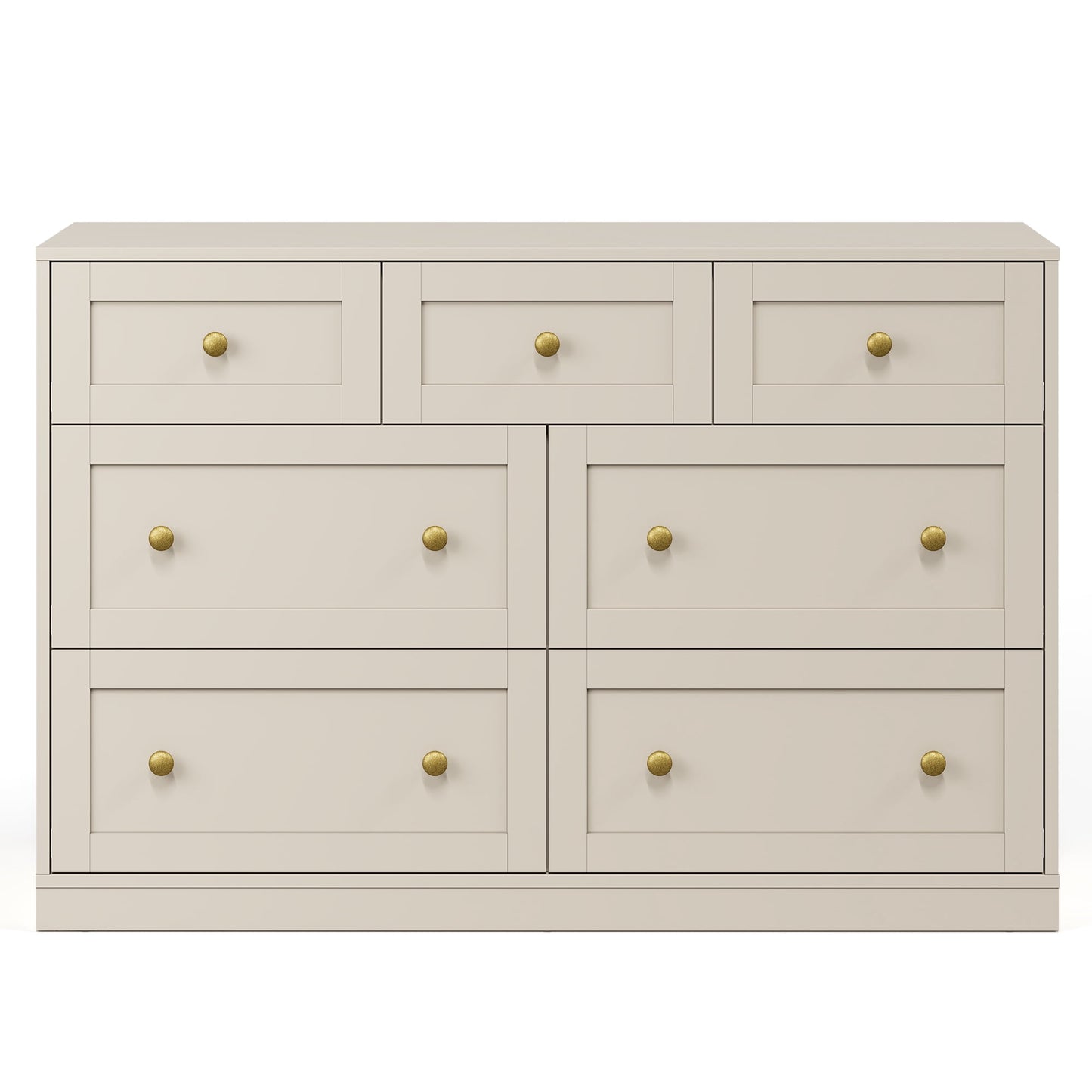 Heynemo Dresser for Bedroom with 7 Drawers, Wood Drawer Organizer for Bedroom, Living Room, Hallway, Beige