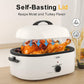 Superjoe 20 Quart Electric Roaster Oven with Self-Basting Lid, Turkey Roaster Oven Buffet with Removable Pan, Cool-Touch Handles, White