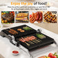 Heynemo Indoor Electric Grill 1600W, Double-Sided Panini Press & Griddle with Removable Nonstick Plates, Preset Menu, Easy Clean
