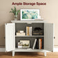 Heynemo 2-Door Buffet Cabinet with Storage, Bohemian Sideboard with Adjustable Shelves, Wood Credenza Cabinet for Bedroom, Living Room, Dining Room, Hallway