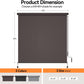 Superjoe Outdoor Roller Shades for Patio New Material with 95% UV Protection, 6'L x 8'W Blinds Roll Up for Gazebo Porch, Deck, Pergola, Blockout Waterproof Protect Privacy, Brown