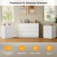 Heynemo Dresser with 6 Drawers for Bedroom, Chest of Drawer with Charging Station for Living Room, White