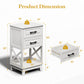 May in Color Tall Nightstand, Side Table with 2 Drawers and Open Shelf Below, for Bedroom, Living Room, Home Office, White