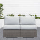 2 Pieces Outdoor Wicker Armless Sofa