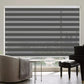 Royalcraft Cordless Zebra Blinds for Windows,73" W x 72" H Grey Dual Layer Zebra Roller Shades Blinds for Windows, Sheer or Privacy Light Control, Day and Night Window Shades for Living Rome, Office
