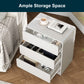 Heynemo Modern 3-Drawer Storage Dresser Set of 2 for Home and Office, White
