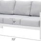 Superjoe Outdoor 3 Seats Patio Furniture Aluminum Sofa Couch, White Metal Chair with Cushions, Light Grey