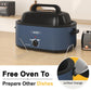 Heynemo 26-Quart Electric Roaster Oven with Viewing Lid, Defrost/Warm Function, Blue