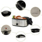 CozyHom 18 Quart Electric Turkey Roaster Oven, Stainless Steel Roaster Oven With Self-Basting Lid Removable Insert Pot, Silver