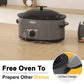 Heynemo Roaster Oven with Self-Basting Lid, 8qt Electric Roaster with Removable Pan & Rack, Turkey Roaster Oven with Defrost & Warm Function, Stainless Steel, Grey
