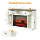 May in Color White TV Stand with 28'' Fireplace, Media Console Table with Adjustable Shelves, Entertainment Center with Double-door Design for Living Room, Bedroom