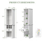 Royalcraft 75'' Tall Storage Cabinet with LED Light, Farmhouse Pantry Cabinet with Tempered Glass Adjustable Shelves & Wine Storage Rack, Freestanding Linen Tower for Bathroom, Living Room,White