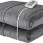 Royalcraft Electric Heated Blanket, 84" x 62" Twin Size Electric Blanket with 10 Heating Levels and 12 Hours Auto-Off, Soft Flannel Blanket with ETL & FCC Certification, Grey