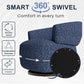 Swivel Accent Chair, Fully Assembled Round Barrel Chairs, Oversized Upholstered Armchair with 360-Degree Base, Modern Club Chair for Living Room, Bedroom, Office