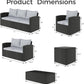 Royalcraft 9 Pieces Patio Furniture Set, All Weather PE Wicker Rattan Outdoor Sectional Sofa with Coffee Table and Navy Blue Cushion, Outdoor Furniture for Lawn Backyard Poolside Porch