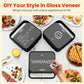Heynemo 3-in-1 Electric Sandwich Maker & Waffle Grill, 850W Panini Press with Non-Stick Removable Plates & Tempered Glass Top, Cool Touch Handle, Easy to Clean, Black