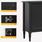 Heynemo 3-Door Storage Cabinet, Sideboard Cabinet with Adjustable Shelves, Ideal for Entryway, Living Room, Dining Room, Black