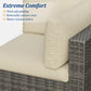 RoyalCraft 7-Piece Modular Patio Furniture Set, Wicker Outdoor Sectional Sofa with Cushions and Coffee Table, All Weather Patio Conversation Sets for Porch Balcony Backyard, Beige