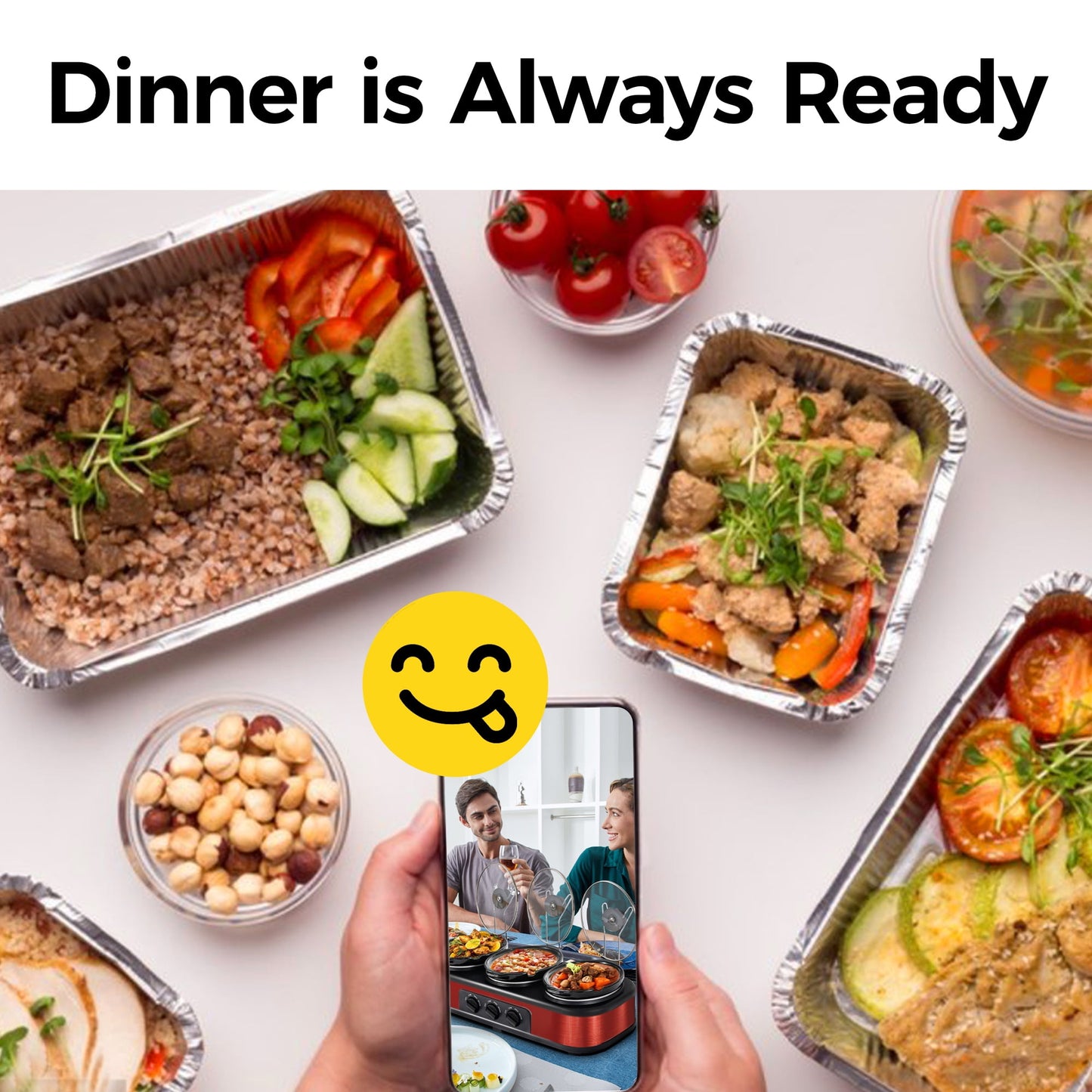 Sunvivi Triple Slow Cooker Buffet Servers and Warmer,3 Pot Food Small Mini Manual Slow Cooker with Adjustable Temp Stainless Steel Lid Rests,Removable Ceramic Pot, 3 * 1.5 Quarts Red