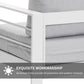 Superjoe Outdoor 2-Seat Patio Aluminum Loveseat Sofa Couch Furniture with Light Grey Cushions, White