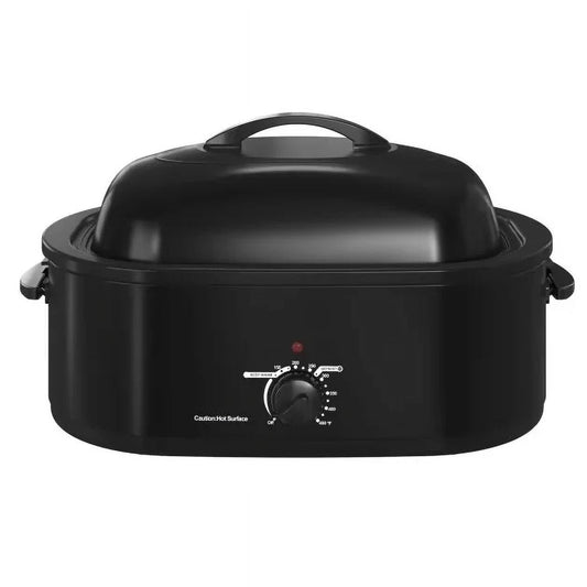 Superjoe 18 QT Electric Roaster Oven, Stainless Steel Roaster Pan for Turkey With Removable Insert Pot, Black