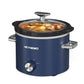 Sunvivi 2 Quart Slow Cooker With Removable Ceramic Pot and 3 Heating Settings, Stainless Steel, Blue