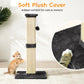 Heynemo 32-Inch Cat Scratching Post with Hanging Ball Toy, Tall Sisal Scratch Post for Indoor Cats, Cat Scratcher for Kittens & Large Cats, Grey