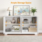 Heynemo Sideboard Buffet Cabinet with Storage, 56'' Modern Sideboard with 4 Doors and Adjustable Shelves, Wood Accent Cabinet for Entryway, Dining Room, Living Room, White