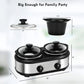Superjoe Dual Pot Slow Cooker 2x1.25 qt Food Warmer with Adjustable Temp Slow Cooker Buffet Server Stainless Steel