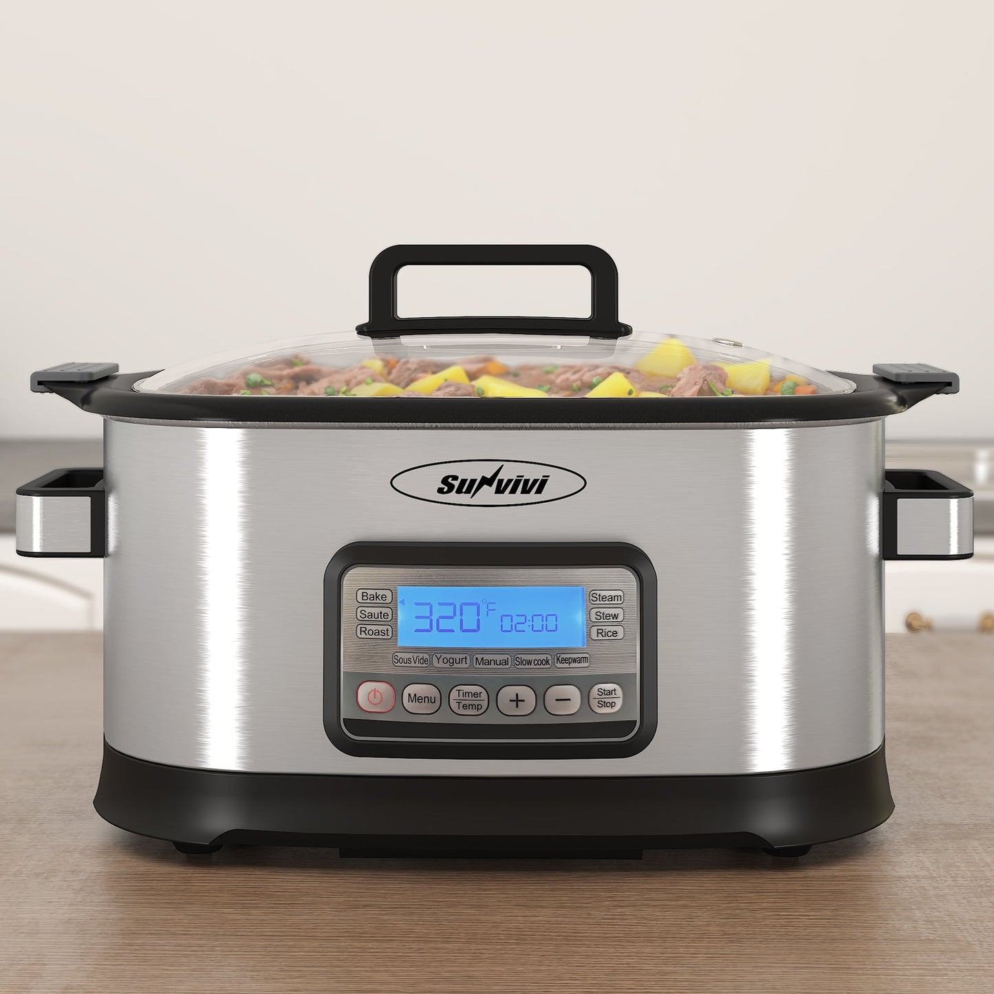 Sunvivi 6.5QT 11-in-1 Programmable Multi Slow Cooker