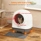Smart Self-Cleaning Automatic Cat Litter Box with Odor Control, Infrared Sensors, Sleep Mode, and Remote APP Control for Hands-Free Convenience, White