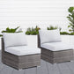 2 Pieces Outdoor Wicker Armless Sofa