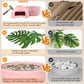 Hidden Litter Box with Faux Plant, Large Cat Litter Box with Rattan Pattern, Heavy Duty PP Material Litter Box Enclosure Furniture for Home Decor,Pink