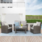 4 Piece Wicker Conversation Set