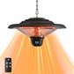 Outdoor Patio Heater, 1500W Outdoor Hanging Heater, Electric Infrared Hanging Heater with 3 Adjustable Modes, Waterproof Ceiling Heater for Porch, Garage, Balcony, Black