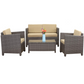 4 Pieces Wicker Sofa Set with Cushion