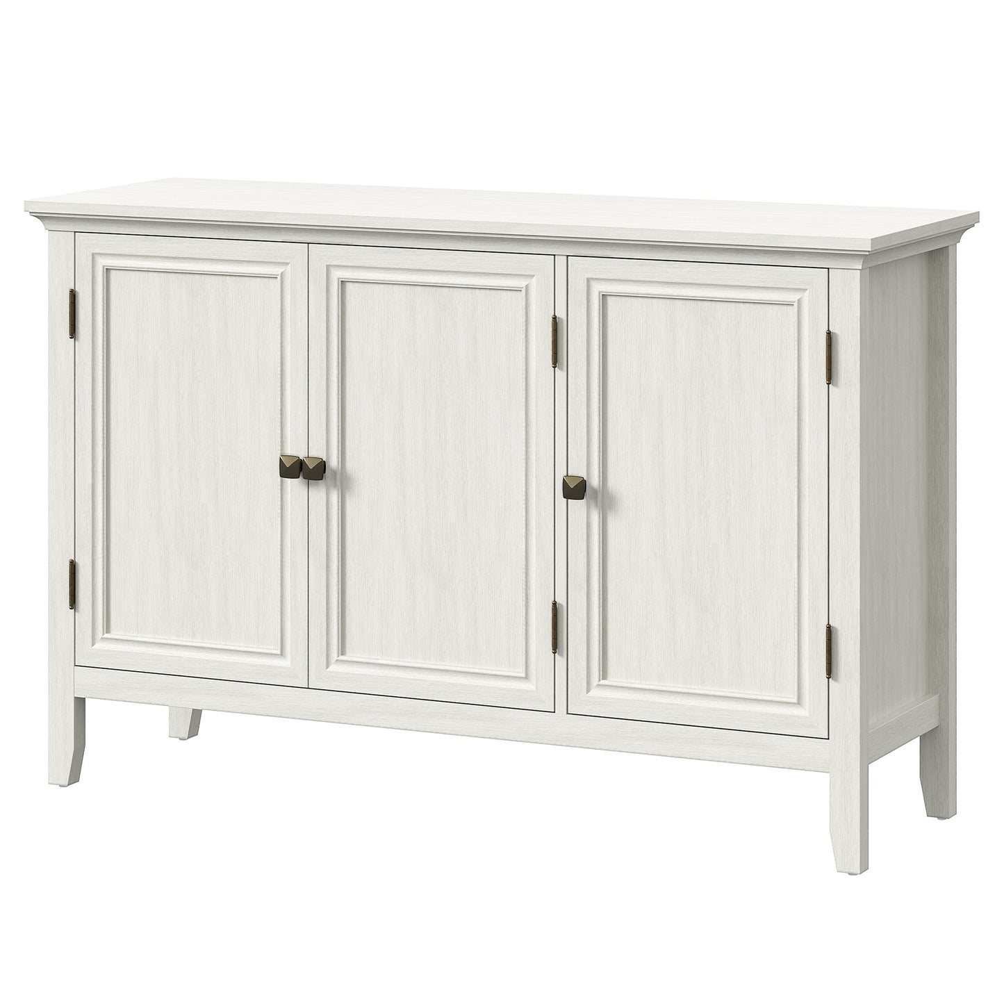 Royalcraft 3-Door Buffet Cabinet with Storage, Bohemian Sideboard with Adjustable Shelves, Wood Credenza Cabinet, Console Table for Bedroom, Living Room, Dining Room, Hallway, Grayish-White