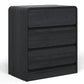 May in Color Black Handle?Free 3?Drawer Dresser Set of 2, Tall Nightstand, Modern Storage Cabinet for Bedroom, Living Room, Office