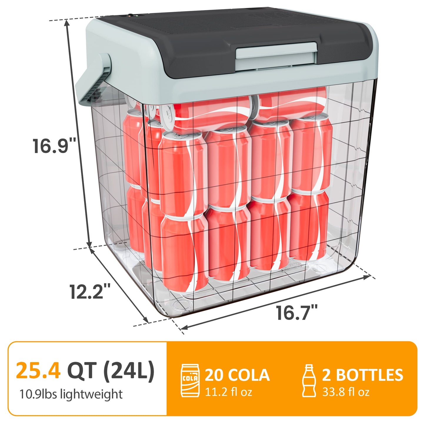 Heynemo 25QT Thermoelectric Mini Fridge ¨C Dual Cooling & Heating Portable Cooler for Travel, Camping, Car, and Home Use, Black