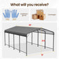 Heynemo 12x20 FT Metal Carport, Heavy Duty Canopy with Updated Roof & Enhanced Base, Multi-Use Carport Garage for Car, Truck, Boat, Tractors, Party, Grey