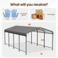 Heynemo 12x20 FT Heavy Duty Metal Carport with Updated Roof & Enhanced Base, Multi-Use Carport Garage for Car, Truck, Boat, Tractors, Party, Grey