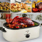 Superjoe 18 Quart Roaster Oven with Self-Basting Lid Removable Pan Electric Turkey Roaster Stainless Steel, White