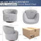 RoyalCraft Swivel Accent Chair, Fully Assembled Round Barrel Chairs, Oversized Upholstered Armchair with 360-Degree Base, Modern Club Chair for Living Room, Bedroom, Office, Grey