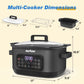 Heynemo 12-in-1 Digital Programmable Slow Cooker, 6.5 QT Large Multicooker, Multi-Cooker with Timer, Temp Control, Black