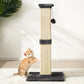 Heynemo 32-Inch Cat Scratching Post with Hanging Ball Toy, Tall Sisal Scratch Post for Indoor Cats, Cat Scratcher for Kittens & Large Cats, Grey