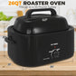 CozyHom 24 Quart Electric Roaster Oven, Stainless Steel Buffet Turkey Roaster Oven with Self-Basting Lid Removable Pan, Black