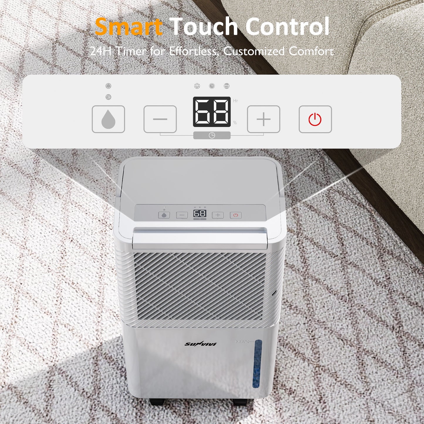 Cozy Home 22 Pint Dehumidifier for Home 1500 Sq Ft with Drain Hose & 71oz Tank, Portable Dehumidifiers for Basement Bedroom Bathroom