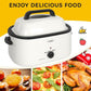 SUNVIVI 20 Quart Turkey Electric Roaster Oven with Self-Basting Lid, Stainless Steel, White