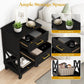 May in Color Tall Nightstand Set of 2, Side Table with 2 Drawers and Open Shelf Below, for Bedroom, Living Room, Home Office, Black